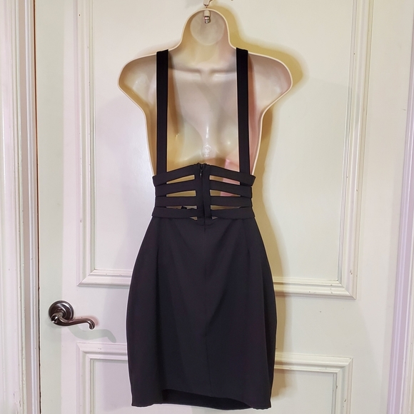 NBD Black Sleeveless Mini Dress with Side Strap Cutouts and Back Exposure, Large - Picture 3 of 16